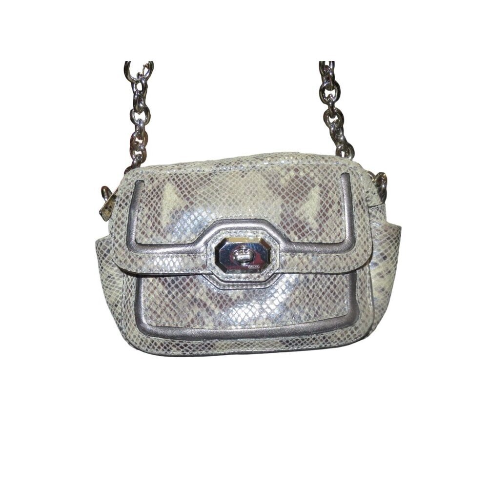 Coach 2018 Campbell Me Iridescent Python Embossed Exotic Leather Crossbody Bag